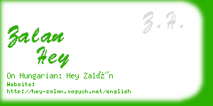 zalan hey business card